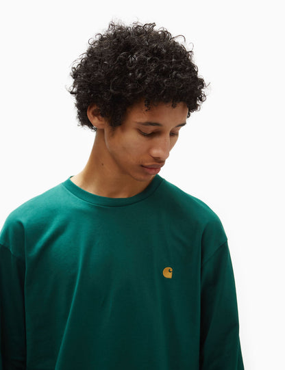 T-Shirt Manches Longues Chase (ample) - Vert Cerfeuil