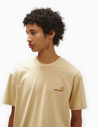 T-shirt American Script (ample) - Beige rotin