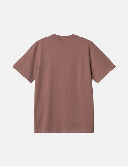 T-Shirt mit Brusttasche (regulär) – Lupinus Red Heather