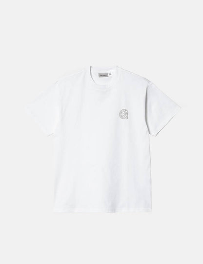 T-Shirt mit Verses-Patch – Weiß