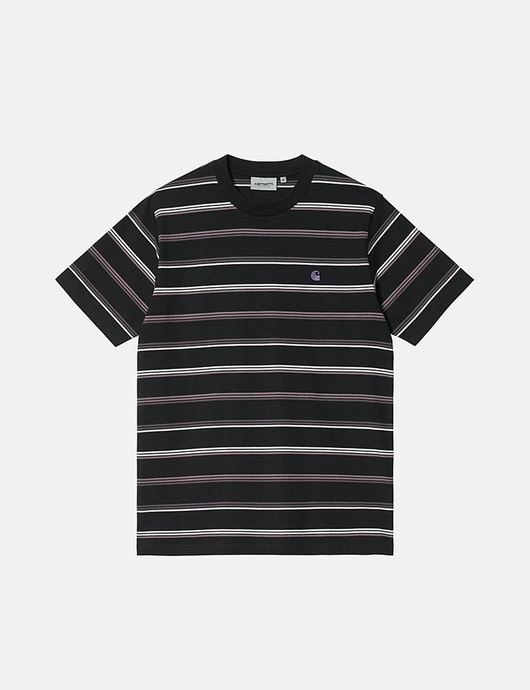 T-shirt Vonn à rayures – Noir/Violet artichaut