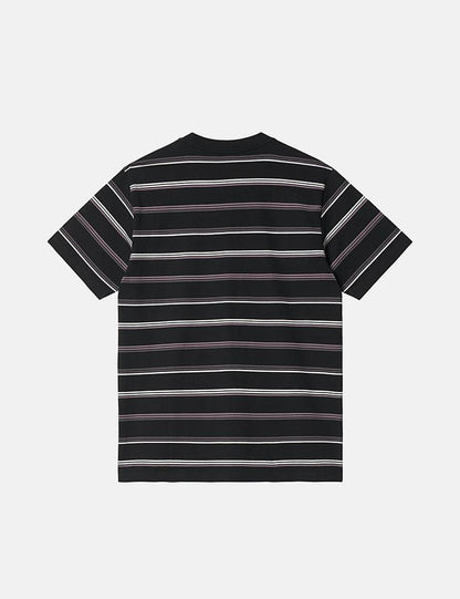T-shirt Vonn à rayures – Noir/Violet artichaut