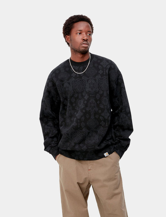 Sweat-shirt imprimé verset - Noir