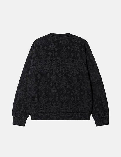 Sweatshirt mit Vers-Aufdruck – Schwarz