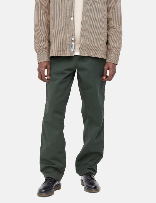 Pantalon en velours côtelé simple (détendu) - Vert buis