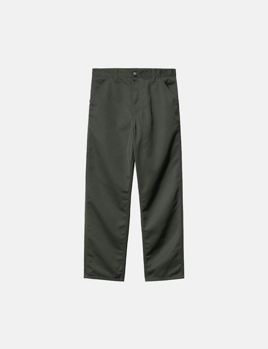 Pantalon en velours côtelé simple (détendu) - Vert buis
