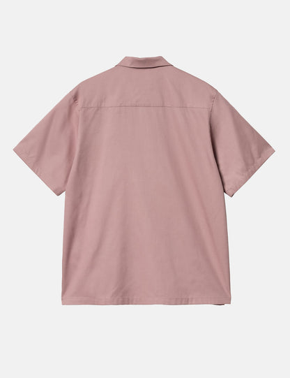 Chemise Delray à manches courtes - Rose nacré/Noir
