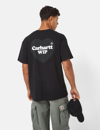 T-Shirt Double Cœur (Bio) - Noir