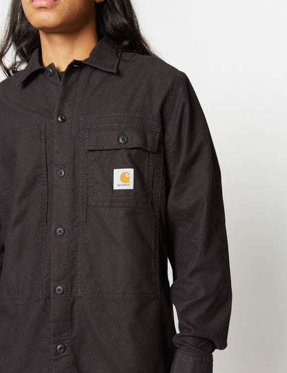 Chemise à manches longues Charter (ample) - Noir