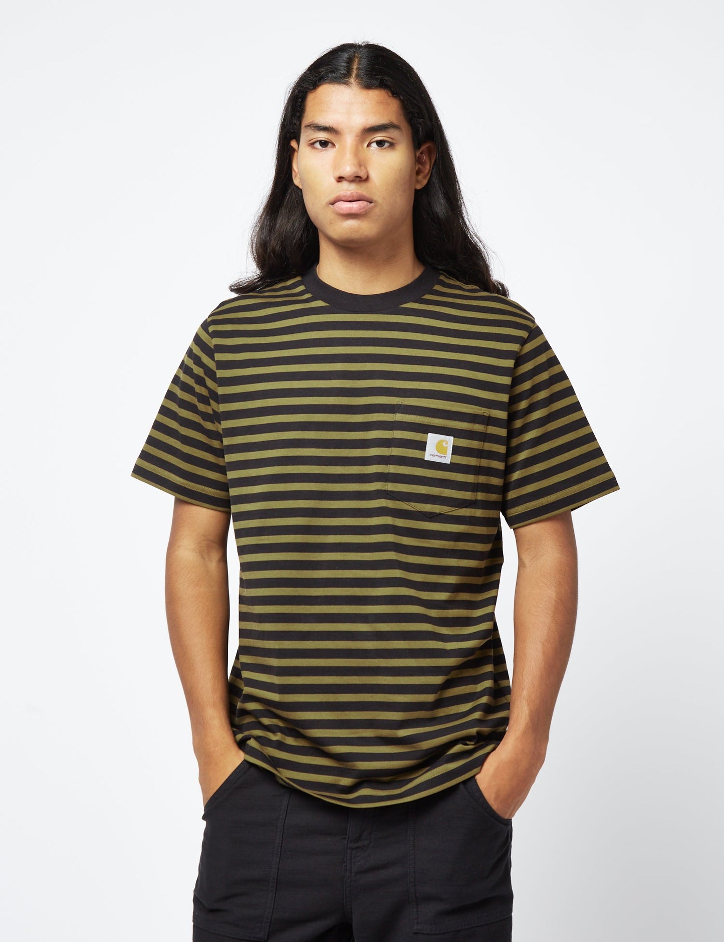 Seidler Pocket T-Shirt (Seidler Stripe) – Highland Green/Black
