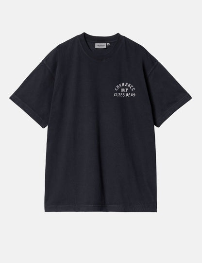 T-Shirt S/S Klasse von 89 (locker geschnitten) – Dunkelblau/Weiß