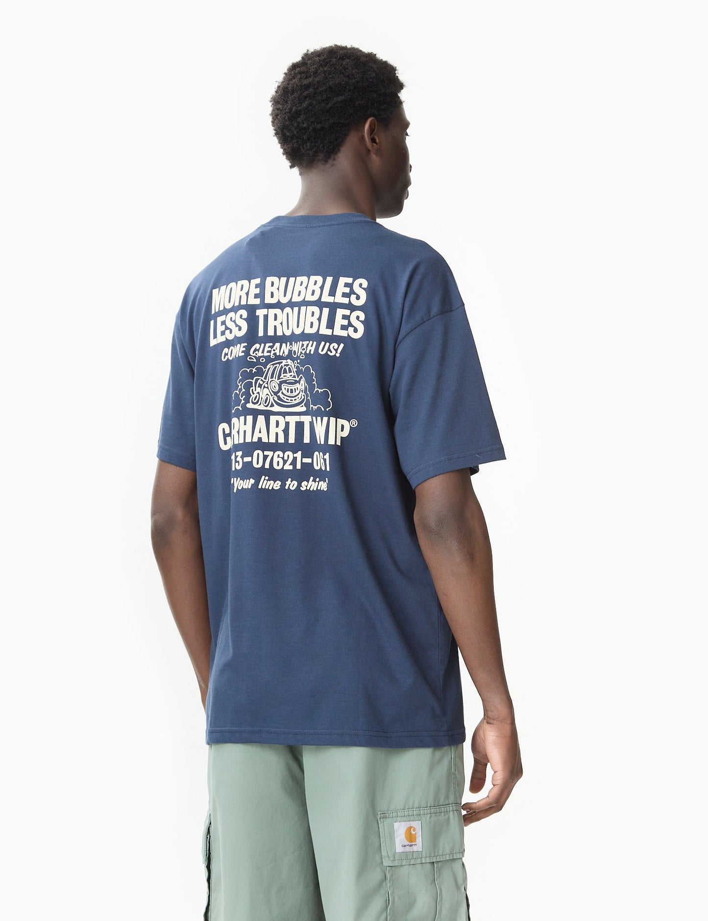 T-Shirt Weniger Ärger (Weit geschnitten) - Blau/Wachs