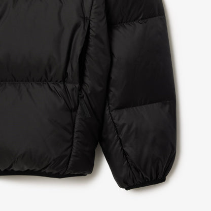 Short Water-Repellent Hooded Puffed Jacket