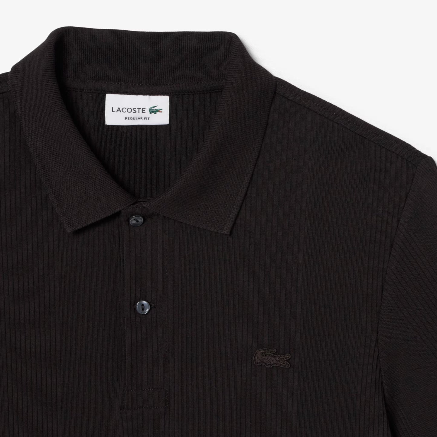 Regular Fit Ribbed Knit Polo Shirt