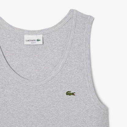 Schmal geschnittenes Ripp-Tanktop aus Baumwolle