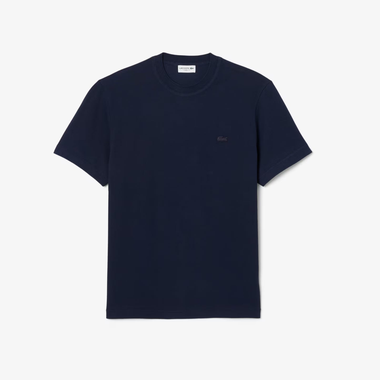 Geripptes Petit Piqué T-Shirt mit Rundhalsausschnitt