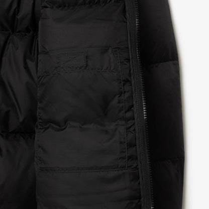 Short Water-Repellent Hooded Puffed Jacket