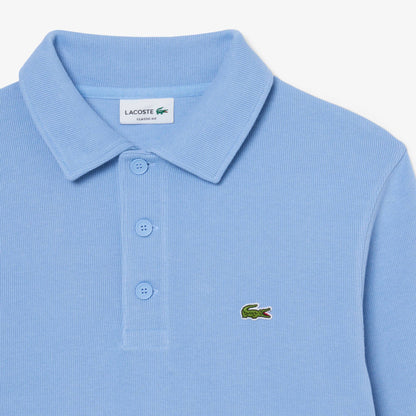 Ribbed Cotton Polo Collar Sweatshirt