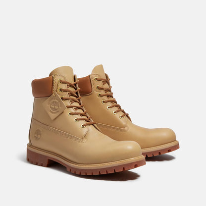 Premium 6-Inch Lace-Up Waterproof Medium Beige Full Grain