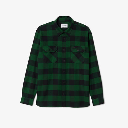 Oversized Cotton Plaid Overshirt