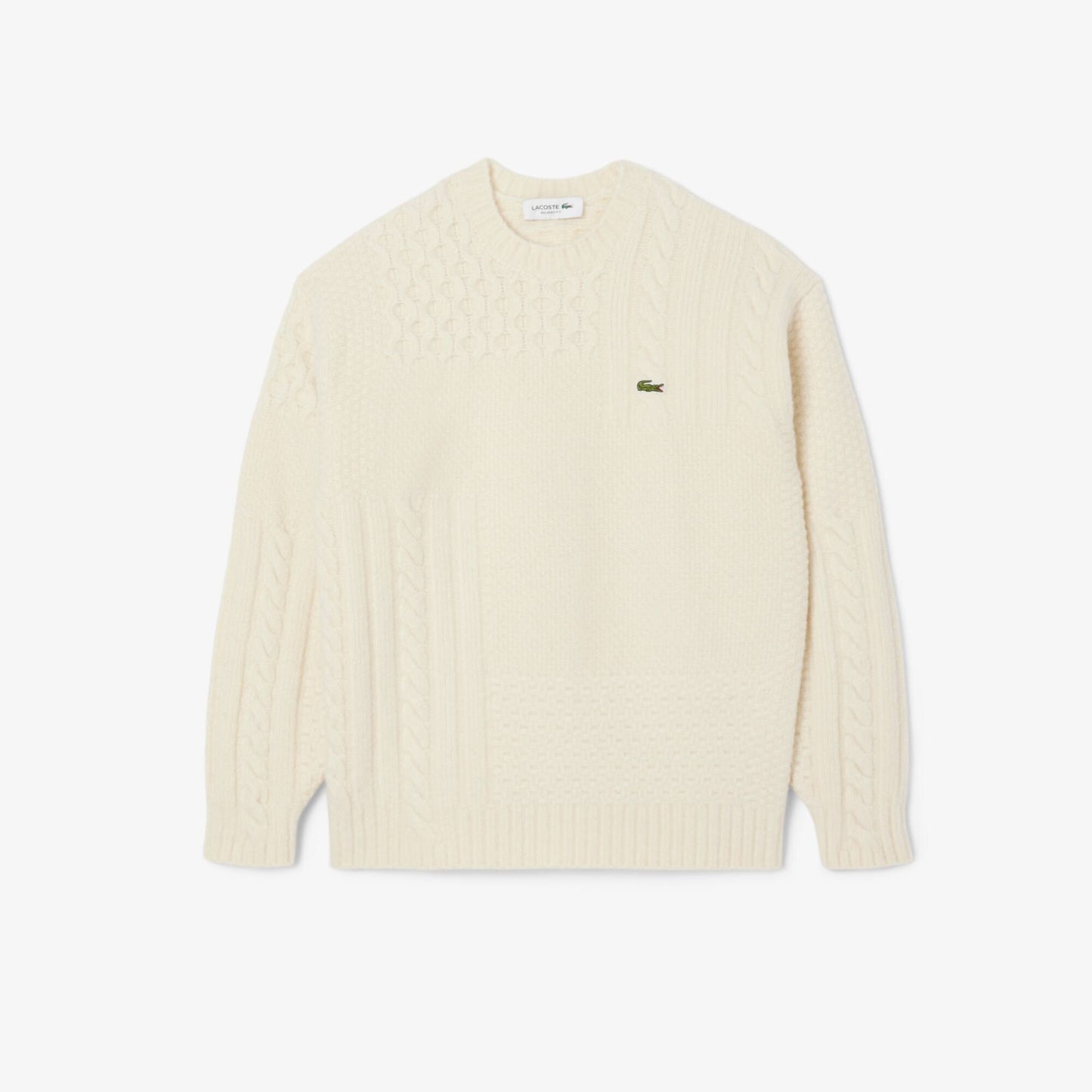 Relaxed Fit Patchwork Effect Wool Sweater