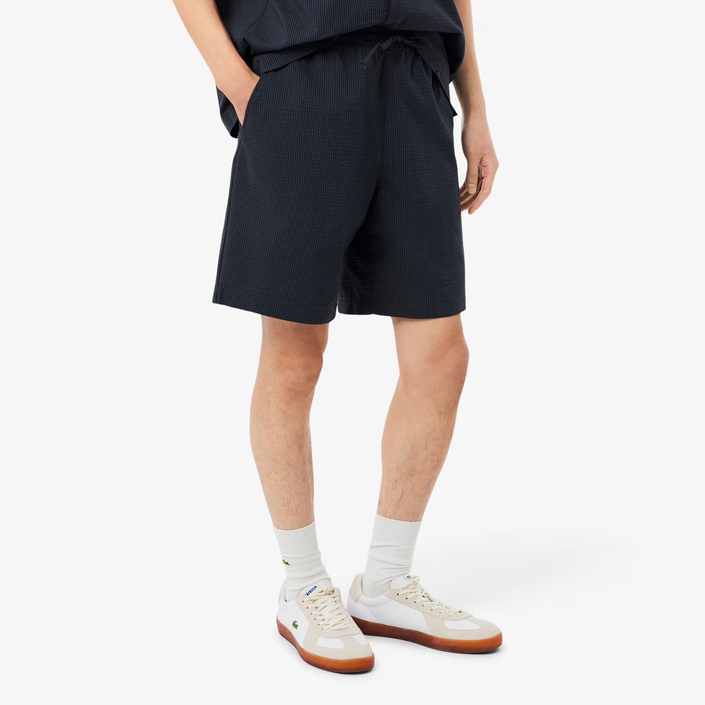 Baumwoll-Seersucker-Shorts