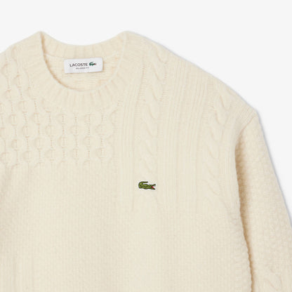 Relaxed Fit Patchwork Effect Wool Sweater