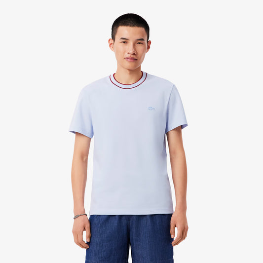 T-Shirt mit Pique-Streifenkragen