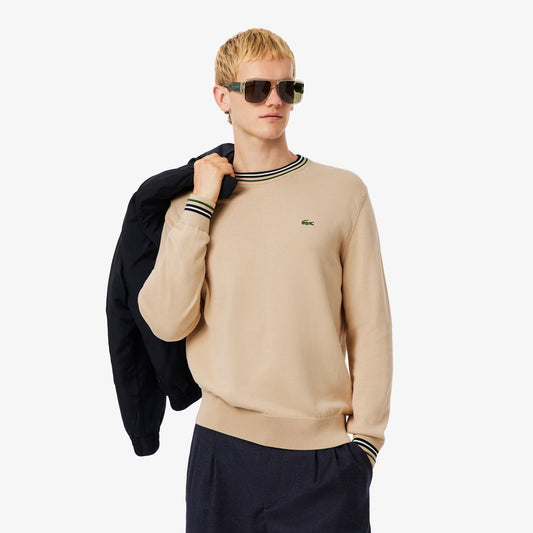 Gestreifter Baumwoll-Jersey-Pullover