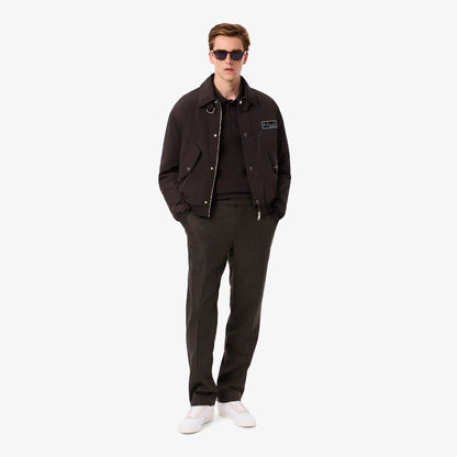 Straight Fit Chevron Wool Pants