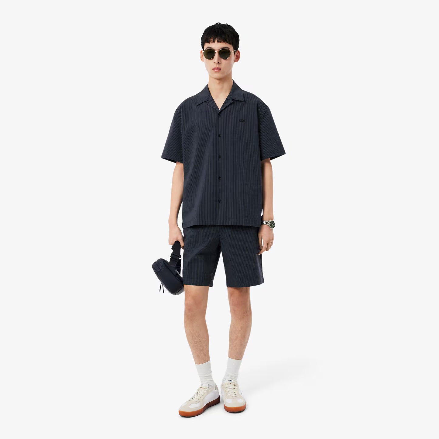 Baumwoll-Seersucker-Shorts