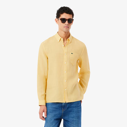 Chemise en lin coupe droite