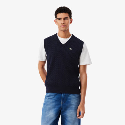 Cable Knit Cotton Sweater Vest