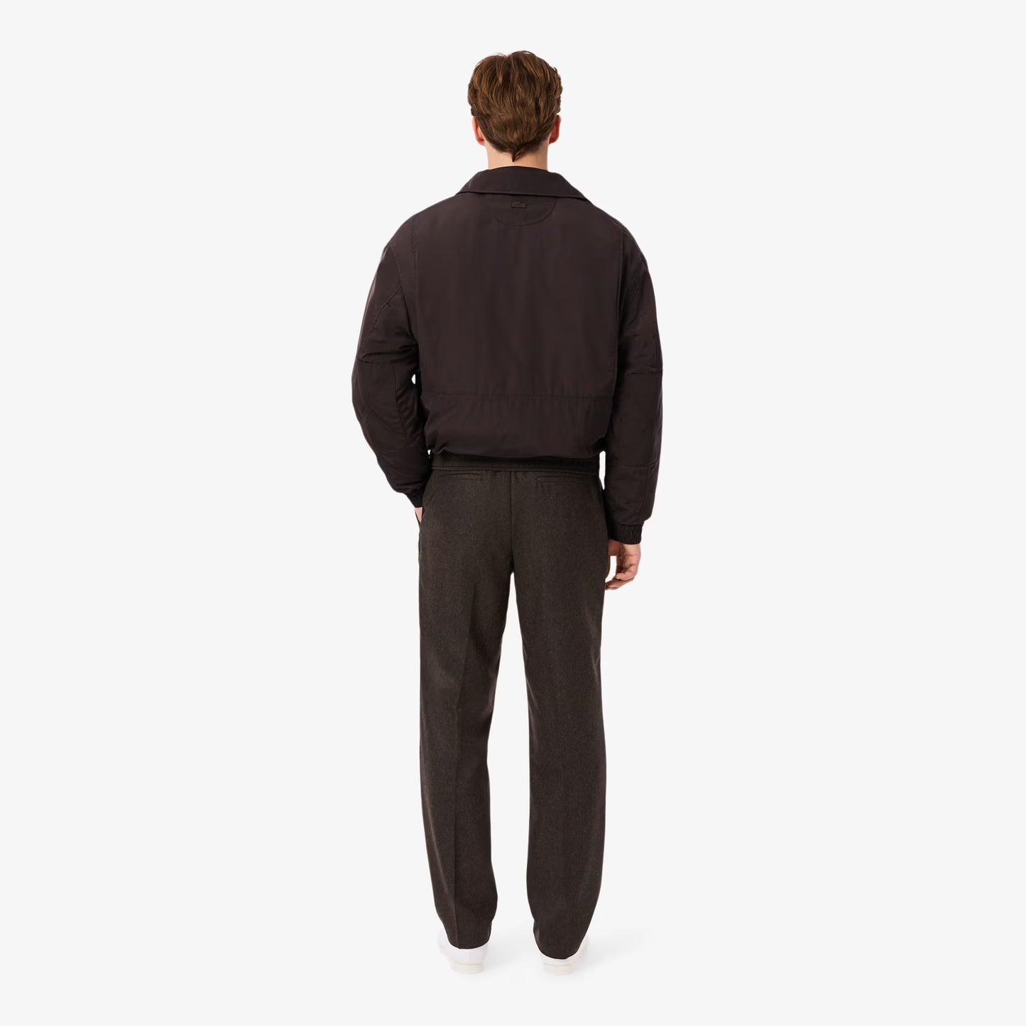 Straight Fit Chevron Wool Pants