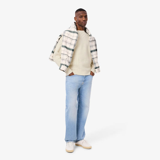 Relaxed Fit Patchwork Effect Wool Sweater