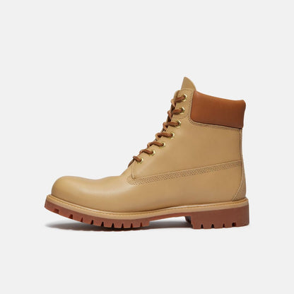 Premium 6-Inch Lace-Up Waterproof Medium Beige Full Grain