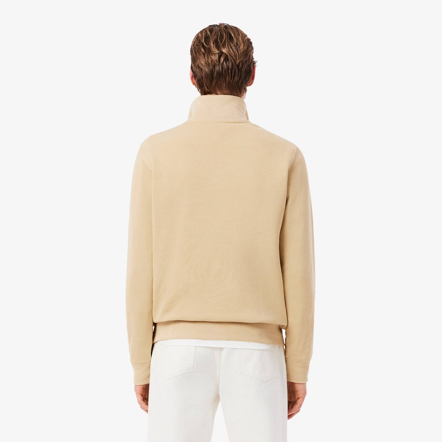 Zip-Up High Neck Interlock Sweatshirt
