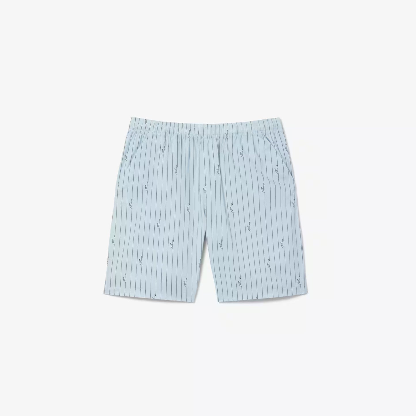 Crocodile Print Stripe Cotton Shorts