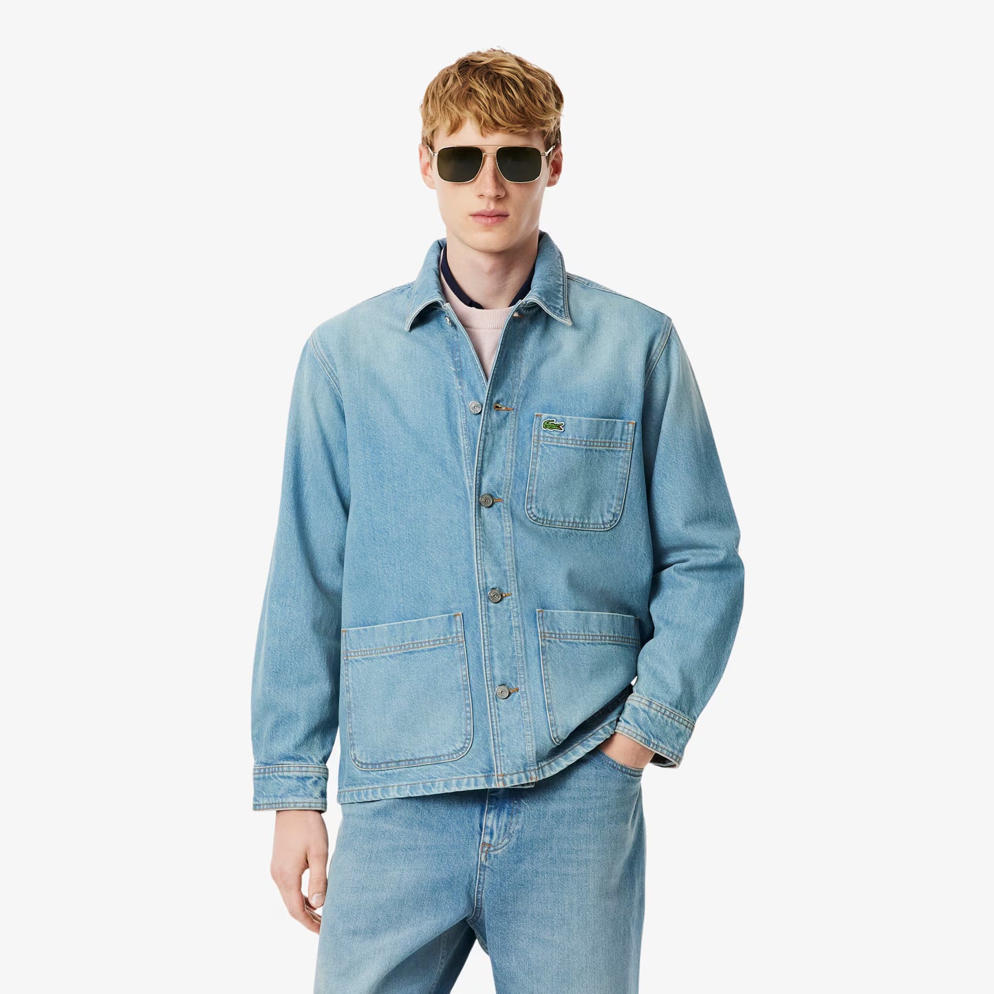 Heavy Cotton Denim Overshirt Jacket