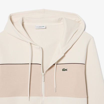 Colour-Block Zipped Hoodie